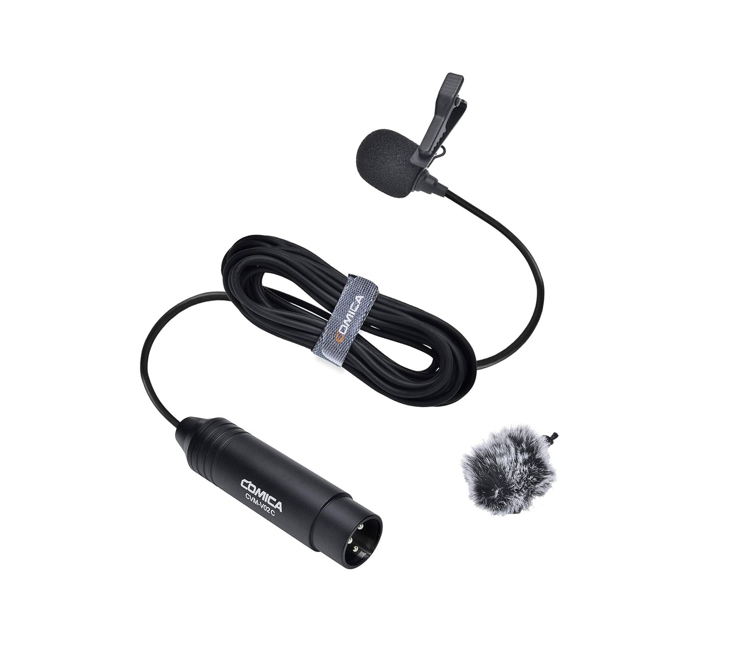 XLR Lavalier Microphone, Comica CVM-V02 Omni-Directional 3-pin Lapel Microphone for Canon Sony Panasonic Camcorders